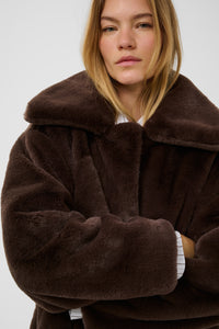 Soaked in Luxury SLEstacia Chocolate Brown Faux Fur Coat, 30409245