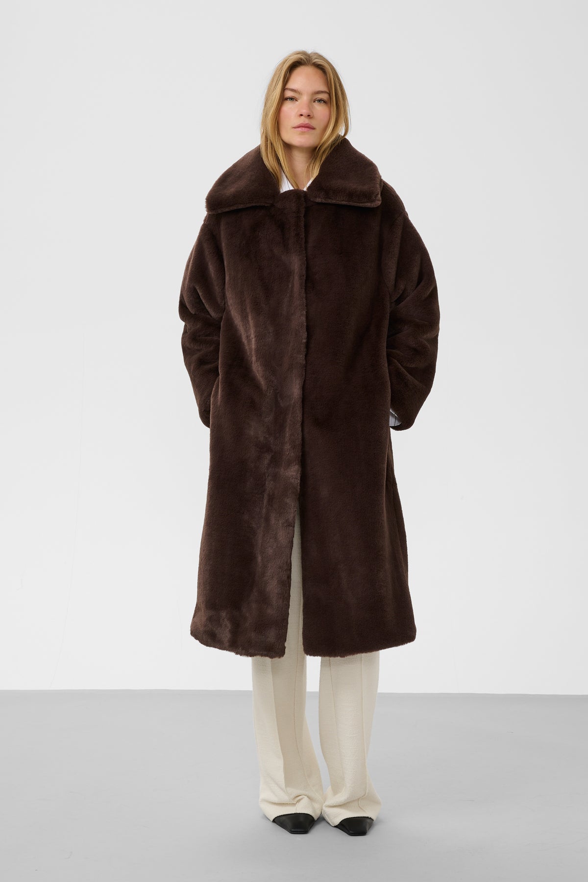 Soaked in Luxury SLEstacia Chocolate Brown Faux Fur Coat, 30409245