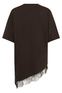 Soaked in Luxury SLJina Chocolate Torte Longline Lace T-Shirt, 30409760