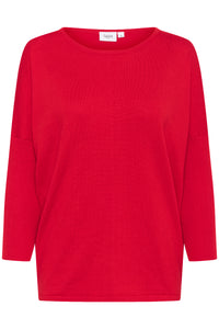 Saint Tropez Mila Chinese Red Round Neck Knit