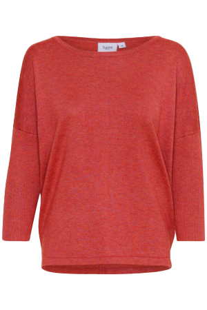 Saint Tropez Mila Chinese Red Round Neck Knit