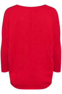 Saint Tropez Mila Chinese Red Round Neck Knit