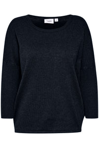 Saint Tropez Mila Night Sky Navy Round Neck Knit