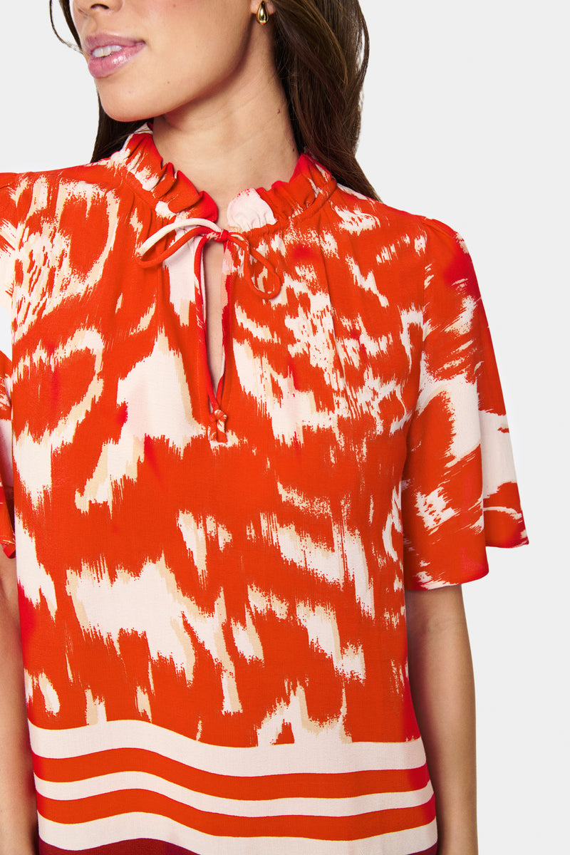Saint Tropez Khloe Poinciana Water Bloom Printed Blouse, 30514031