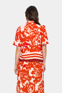 Saint Tropez Khloe Poinciana Water Bloom Printed Blouse, 30514031