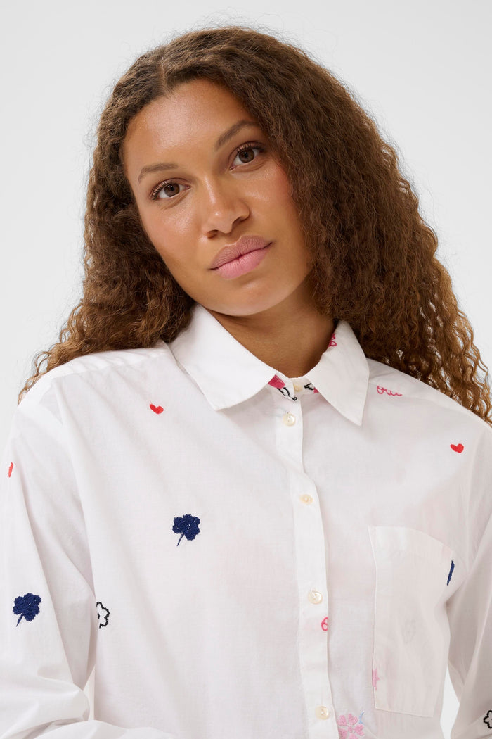 Saint Tropez Olberta Bright White Embroidered Shirt, 30514762