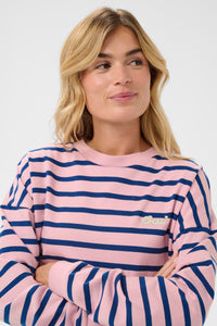 Saint Tropez Osiria Pink Nectar Striped Fleece Lined Sweatshirt, 30514808