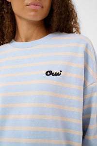 Saint Tropez Osiria Kentucky Blue Striped Fleece Lined Sweatshirt, 30514808