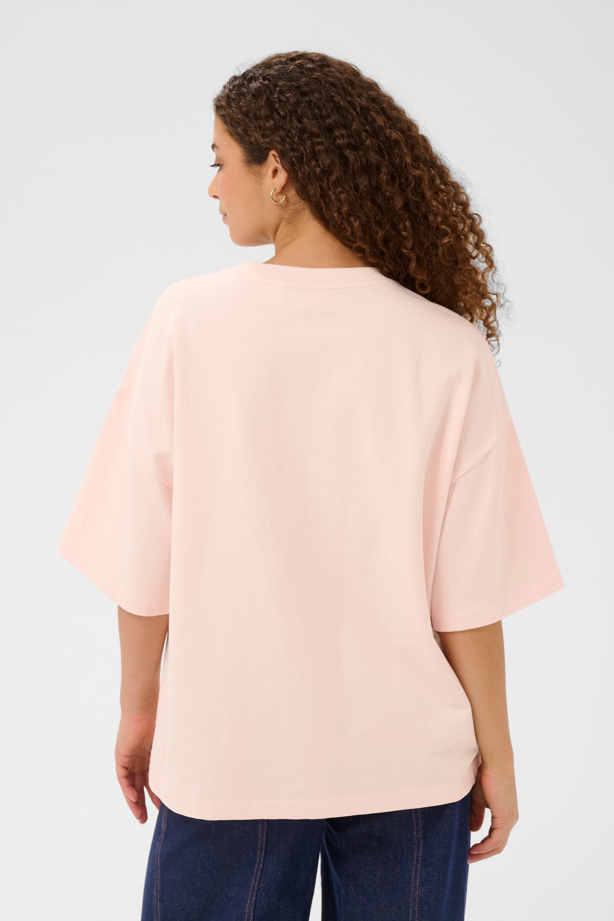 Saint Tropez Pexton Baby Pink Heart Bow Embroidered Boxy T-Shirt, 30514916
