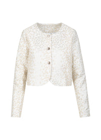 Coster Copenhagen Ice Metallic Jacquard Cropped Jacket