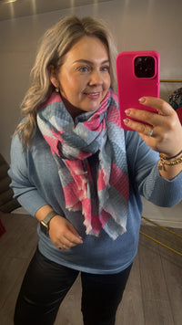 Saint Tropez Mila Blue Shadow Round Neck Knit