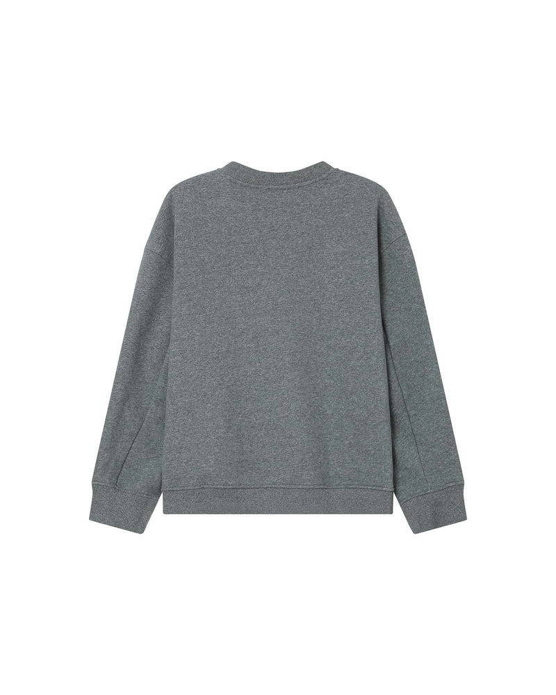 Grace & Mila Sharly Anthracite Grey Oversized Cream Embroidered Sweatshirt