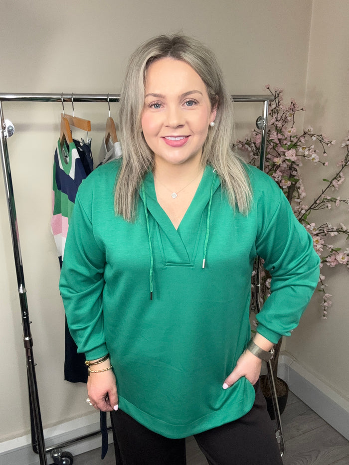 B.Young ByPusti Leprechaun Green Dipped Hem Modal Hoodie, 20818586