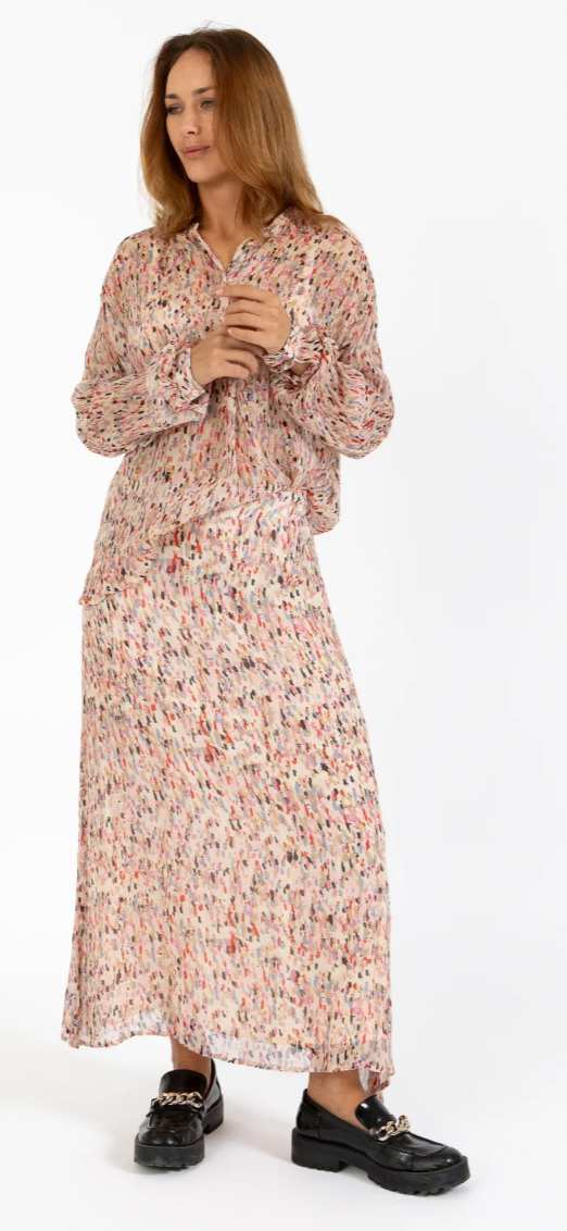 Coster Copenhagen Splash Print Midi Skirt, 251-4121