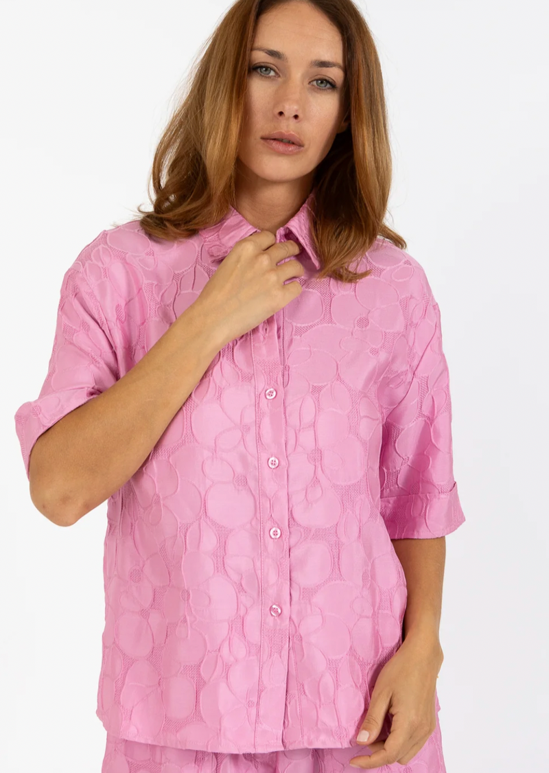 Coster Copenhagen Candy Pink Embossed Boxy Fit Shirt