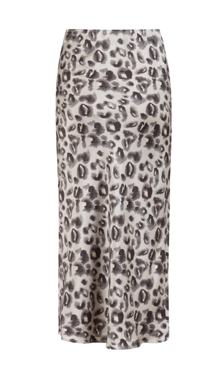 Coster Copenhagen Grey Leopard Skyler Satin Midi Skirt, CCH4511