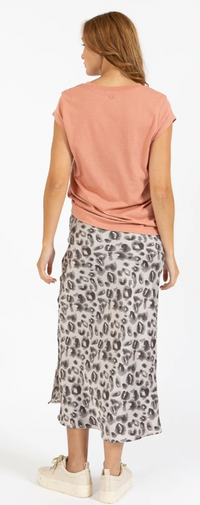 Coster Copenhagen Grey Leopard Skyler Satin Midi Skirt, CCH4511