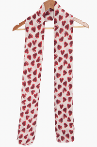 Ruby 67 Kara White/Red Hearts Scarf