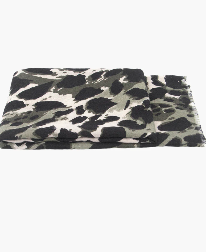 Ruby 67 Mabel Khaki Animal Leopard Print Scarf
