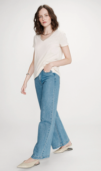 Grace & Mila Vasco Almond Lurex V-Neck T-Shirt