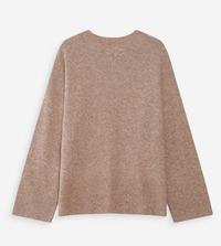 Grace & Mila Viggo Biscuit Beige 'Amore' Cream Embroidered Knit