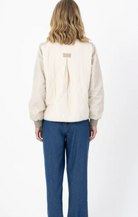 Coster Copenhagen Pearl Cream Quilted Bomber Jacket