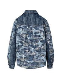 Coster Copenhagen Denim Blue Sequin Shirt Jacket
