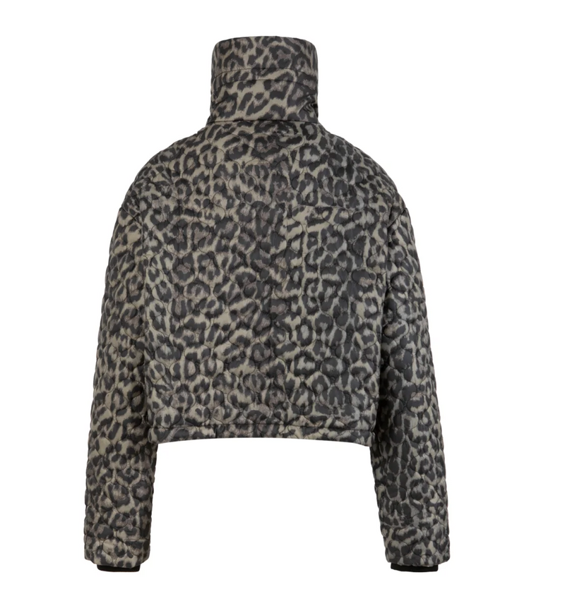 Coster Copenhagen Leopard Quilted Cropped Oversized Jacket