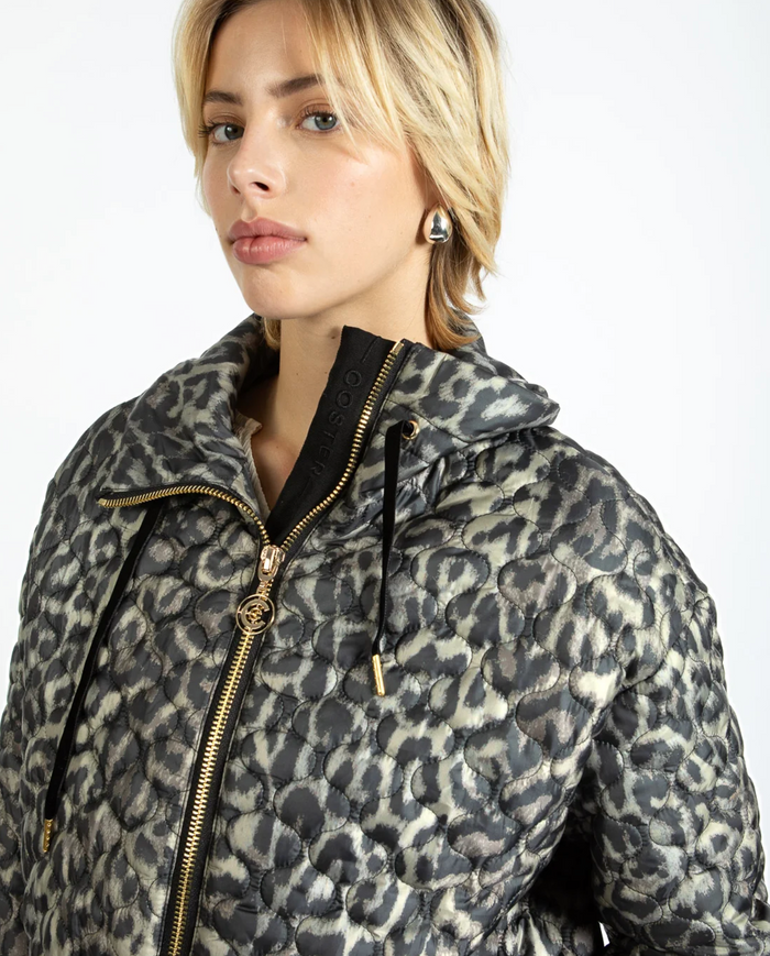 Coster Copenhagen Leopard Quilted Cropped Oversized Jacket