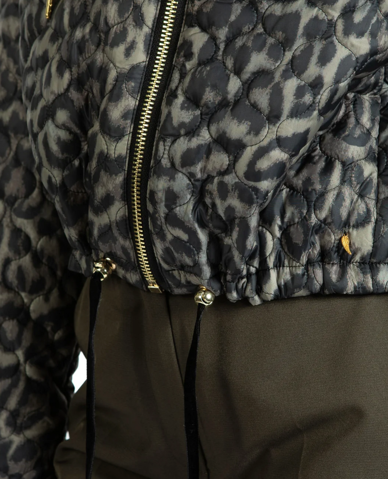 Coster Copenhagen Leopard Quilted Cropped Oversized Jacket