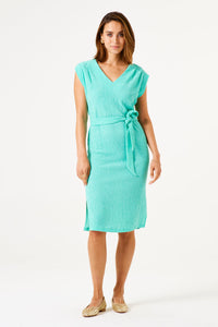 Garcia Clear Ocean Textured Crinkle Midi Dress