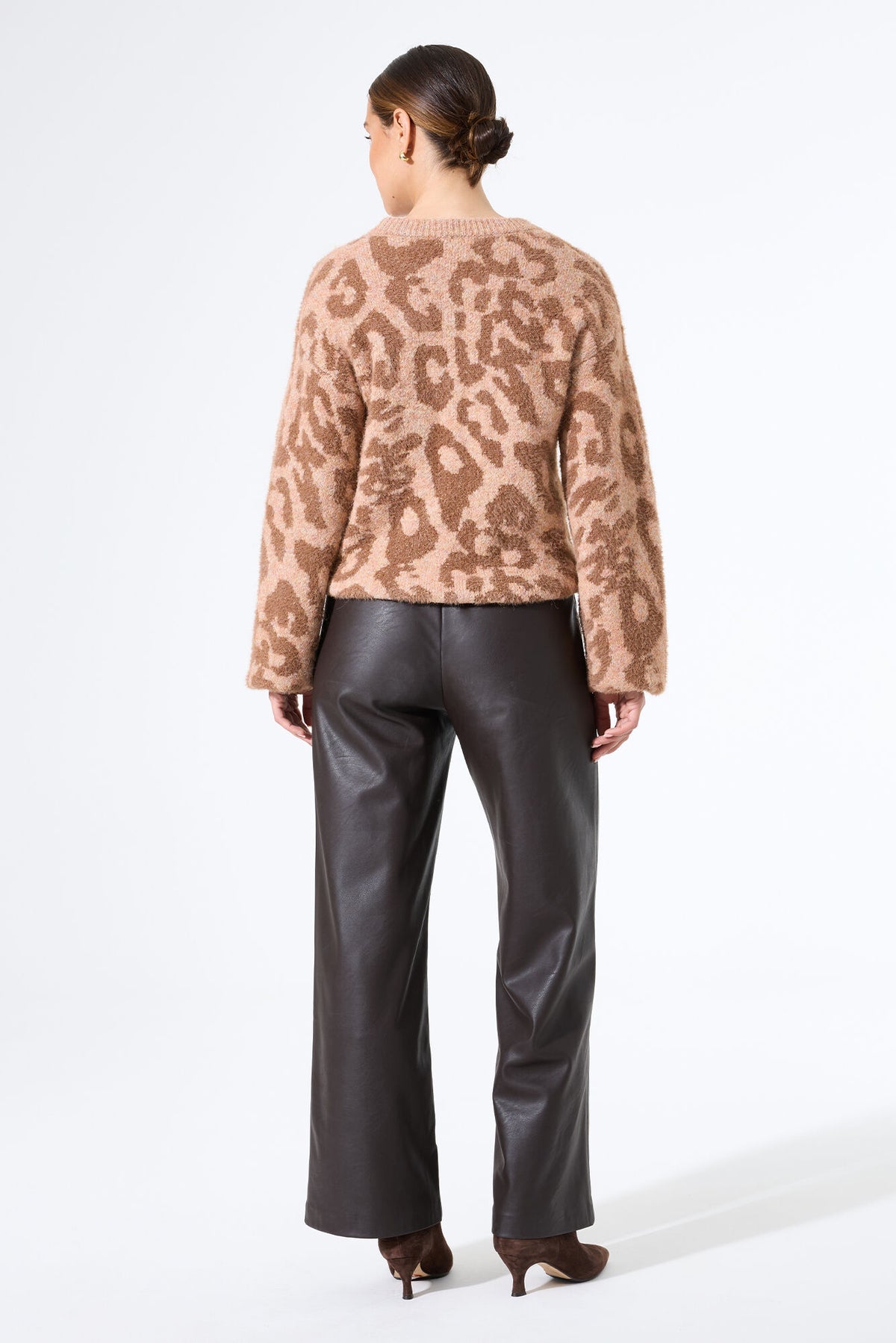 Garcia Teddybear Beige Leopard Jacquard Knit