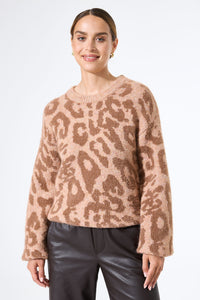 Garcia Teddybear Beige Leopard Jacquard Knit